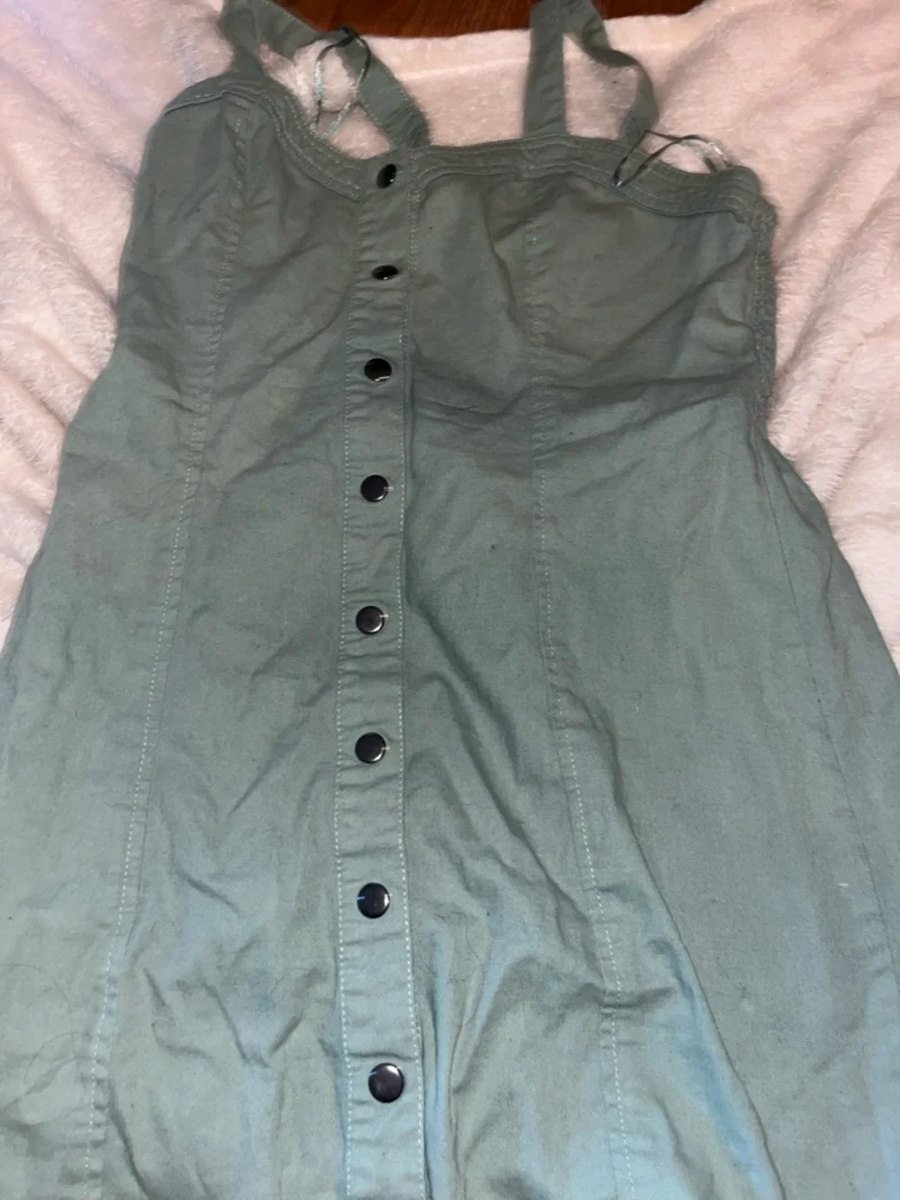 Japna Sage Green Button-Front Mini Skirt - Picture 1 of 2